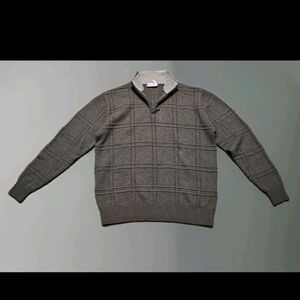 BULLOCK JONES Sweater Mens Sz M brown Luxe Wool Cashmere Blend high neckline